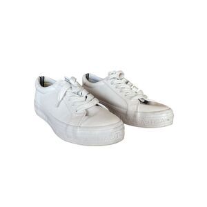 Nautica Womens White Solid Lace Up Round Toe Aelisa Platform Sneakers Size 9